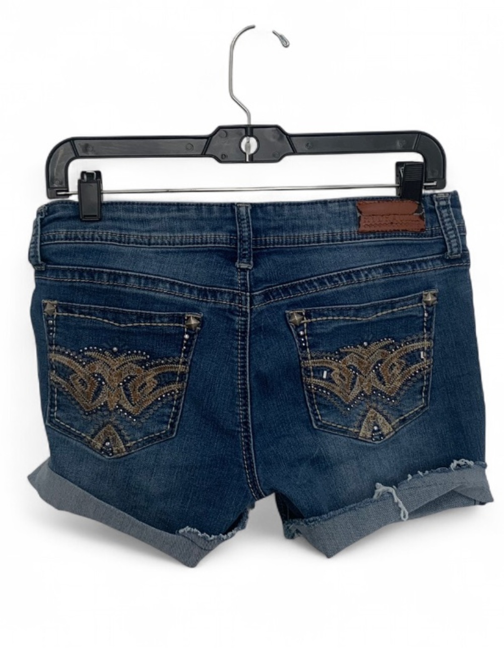 Denim Embellished Women's Shorts - Blue